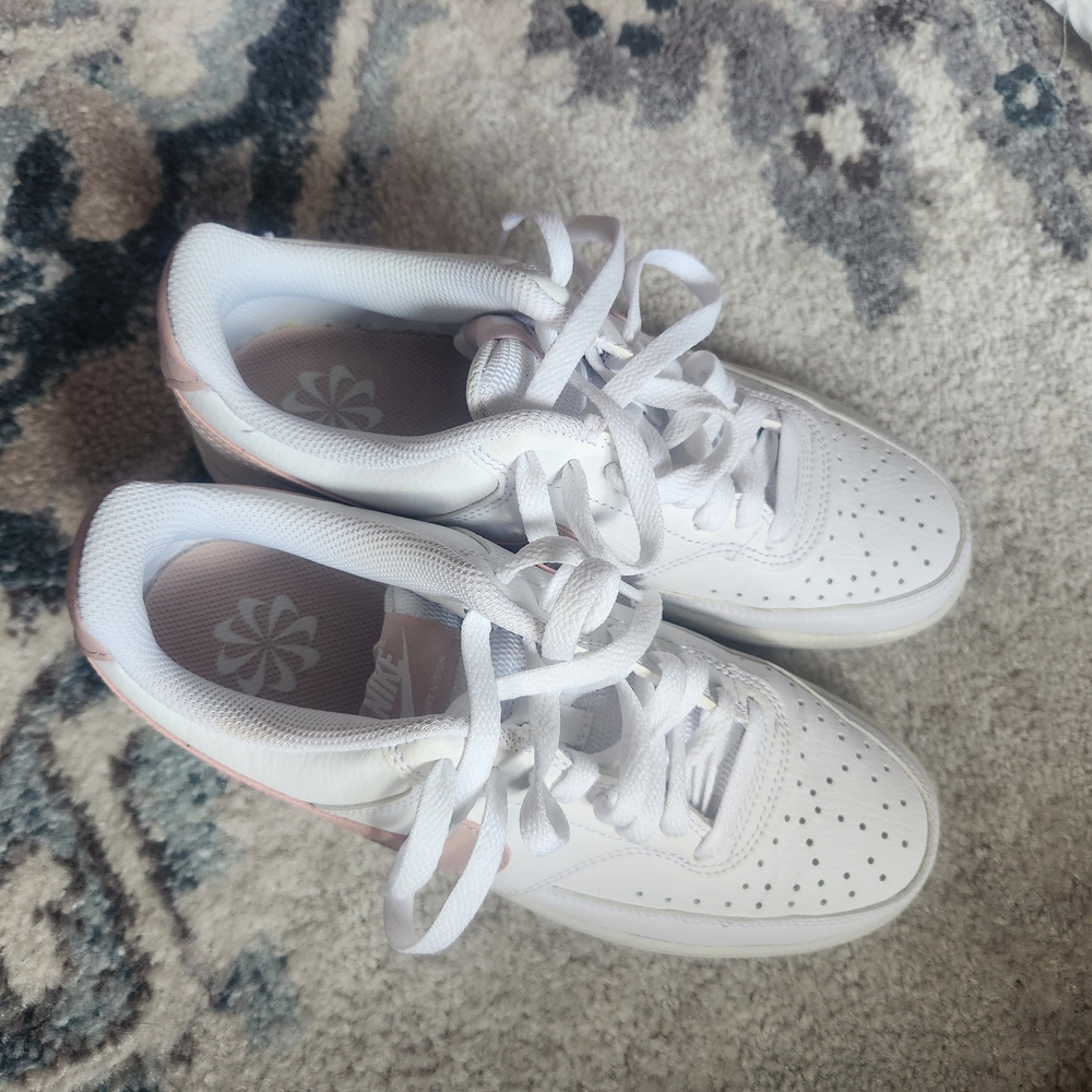 White and Pink Nike Sneakers